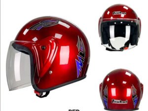 Universal 3/4 Electric Vehicle Cycling Helmet with Sun Protection Red