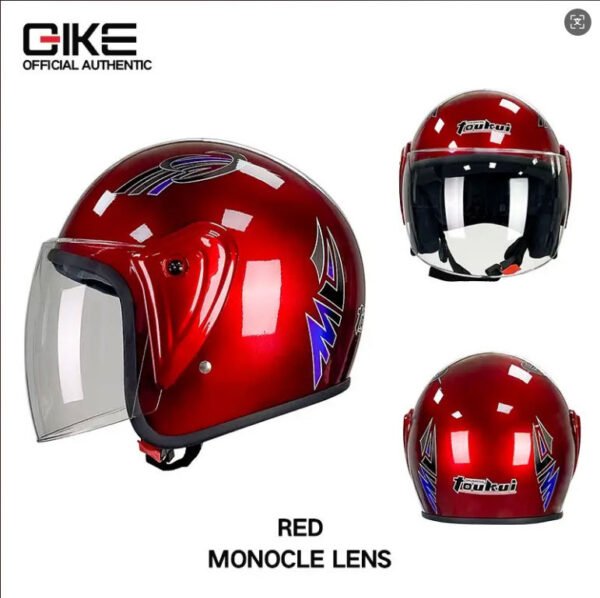 3/4 Motorcycle Helmet for Electric Scooters Sun Protection Red